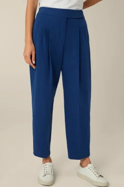 Baumwoll-Gabardine-Bundfalten-Hose In