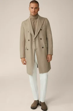 Cashmere-Doppelreiher-Mantel Cantro Mit Reverskragen In