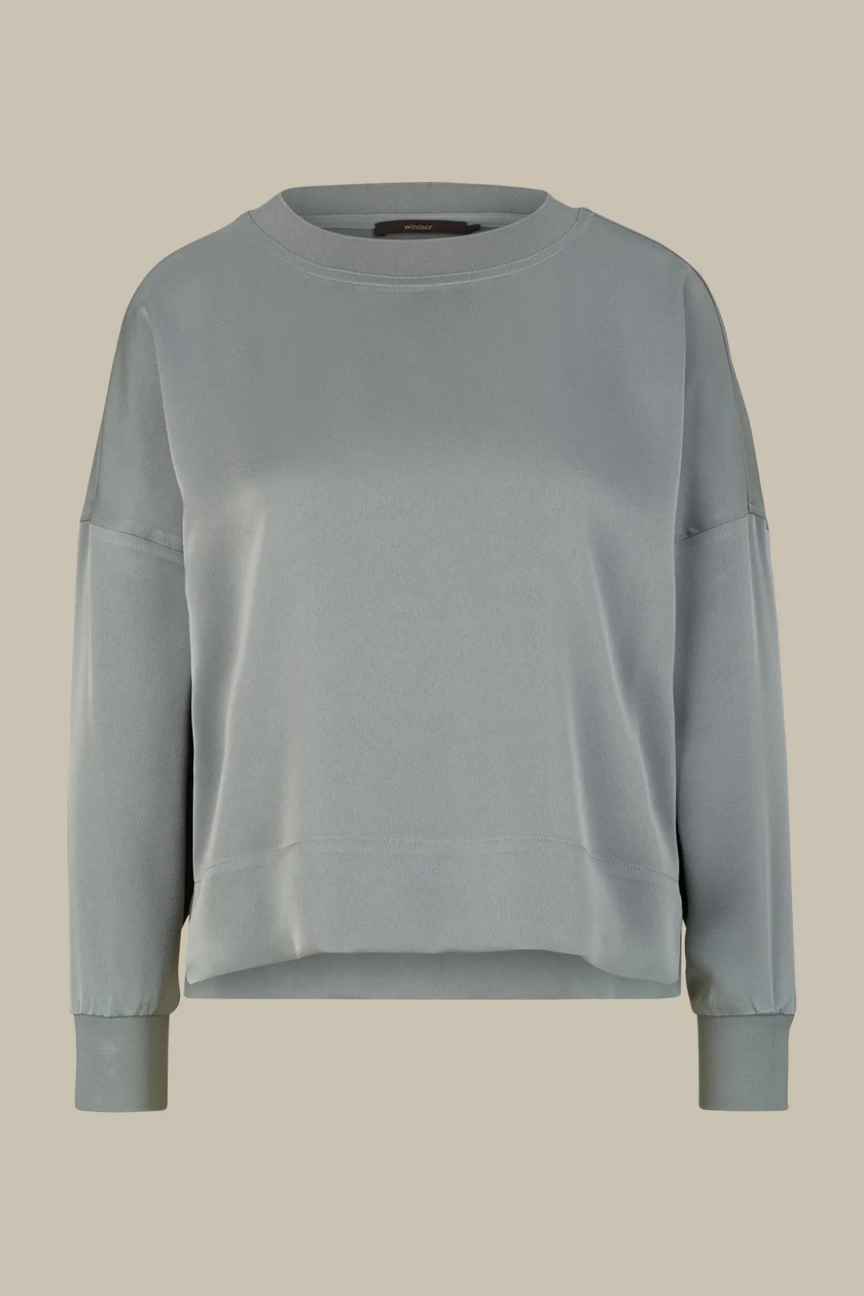 Crepe-Langarm-Bluse In