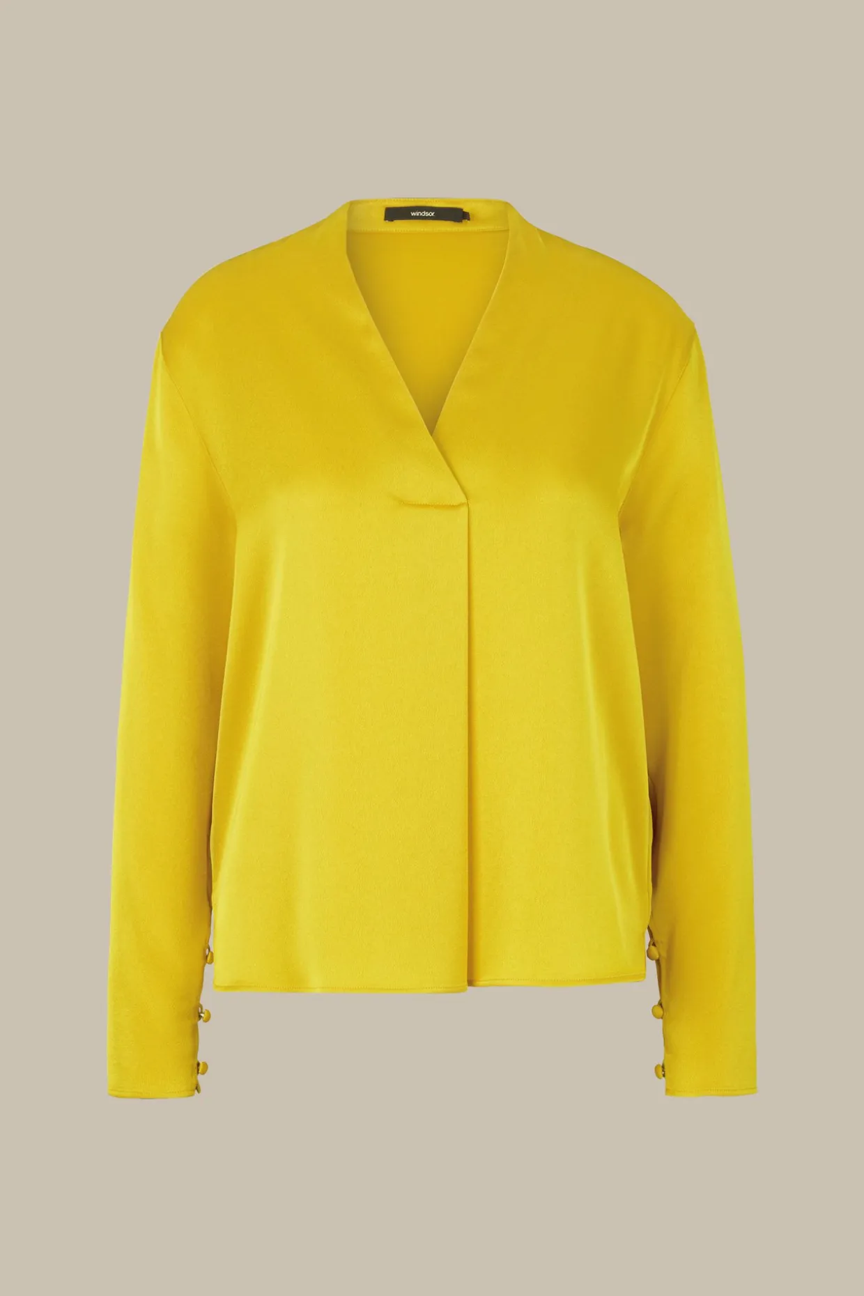 Crepe-Langarm-Bluse In