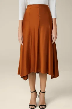 Duchesse-Satin-Rock In Midi-Lange In Kupfer