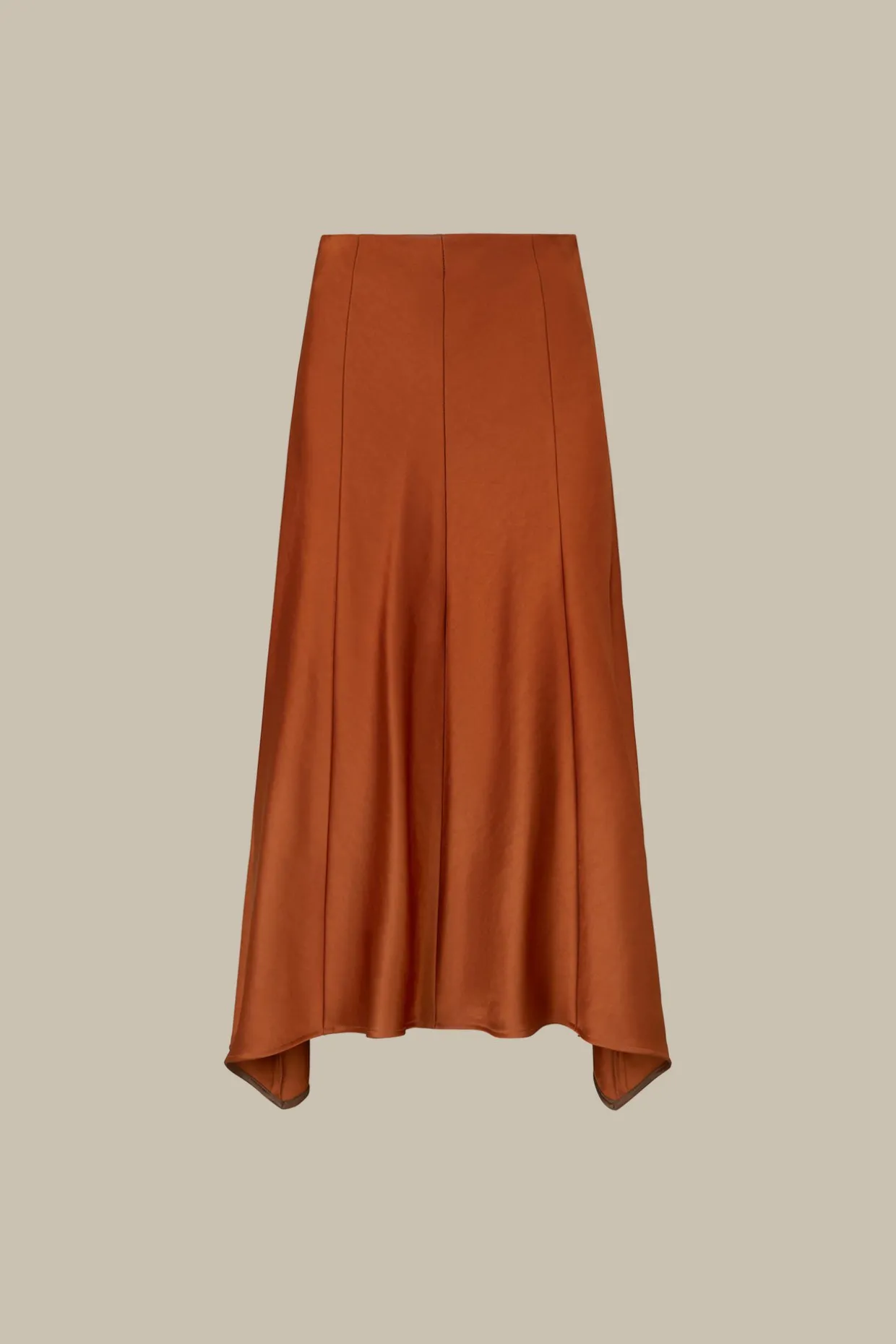 Duchesse-Satin-Rock In Midi-Lange In Kupfer