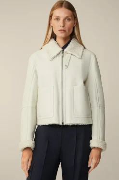 Lammfell-Wende-Biker-Jacke In