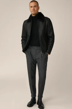Lamm-Leder-Jacke Mezzano Mit Hemdkragen In