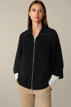 Merino-Strick-Zip-Cardigan In