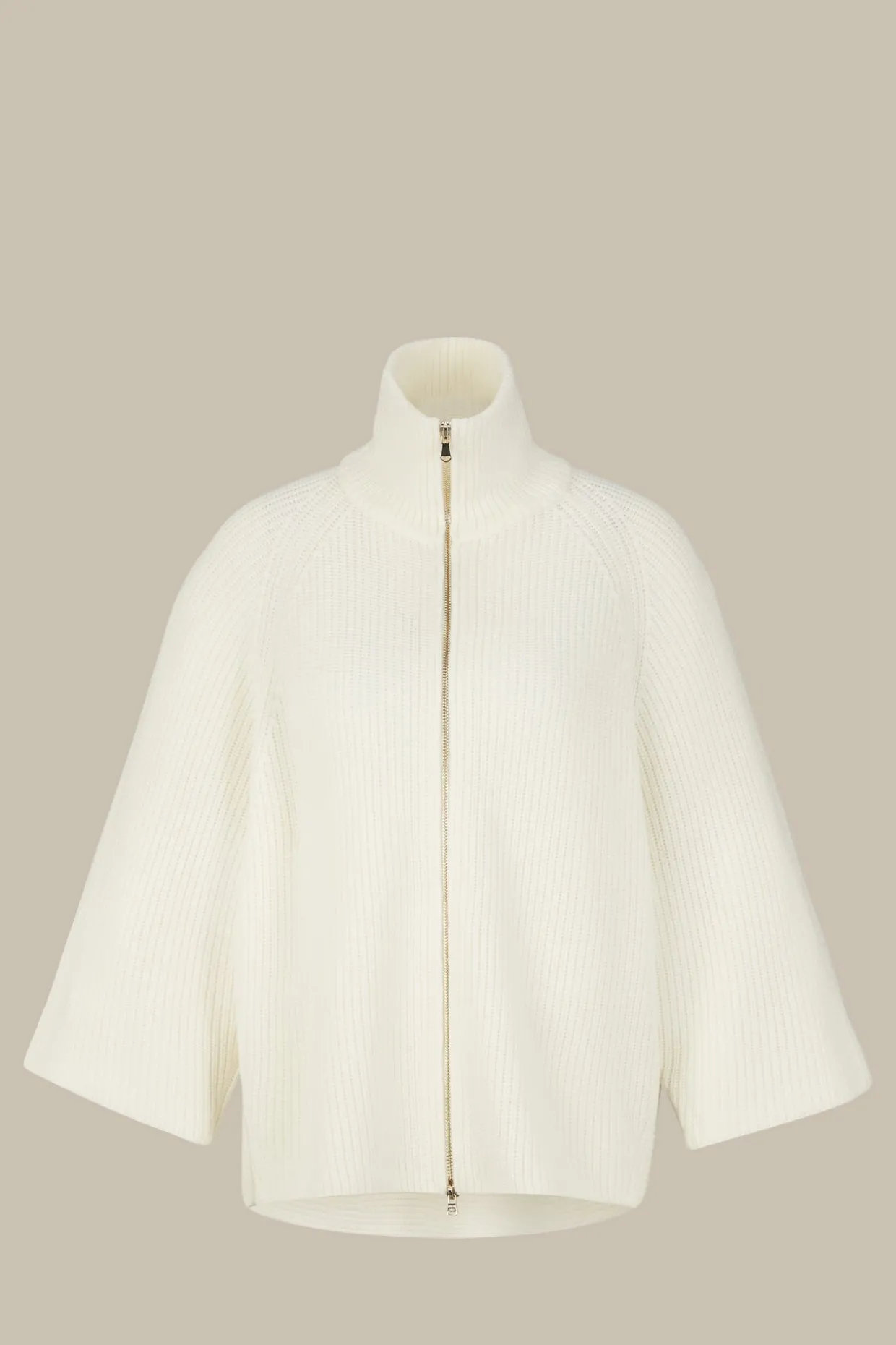 Merino-Strick-Zip-Cardigan In