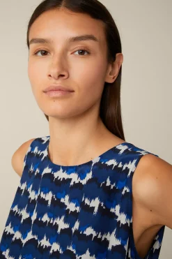 Print-Blusen-Top Mit Seide In