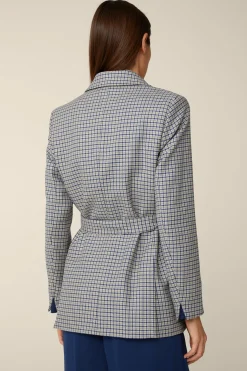 Schurwoll-Long-Blazer Mit Gürtel In