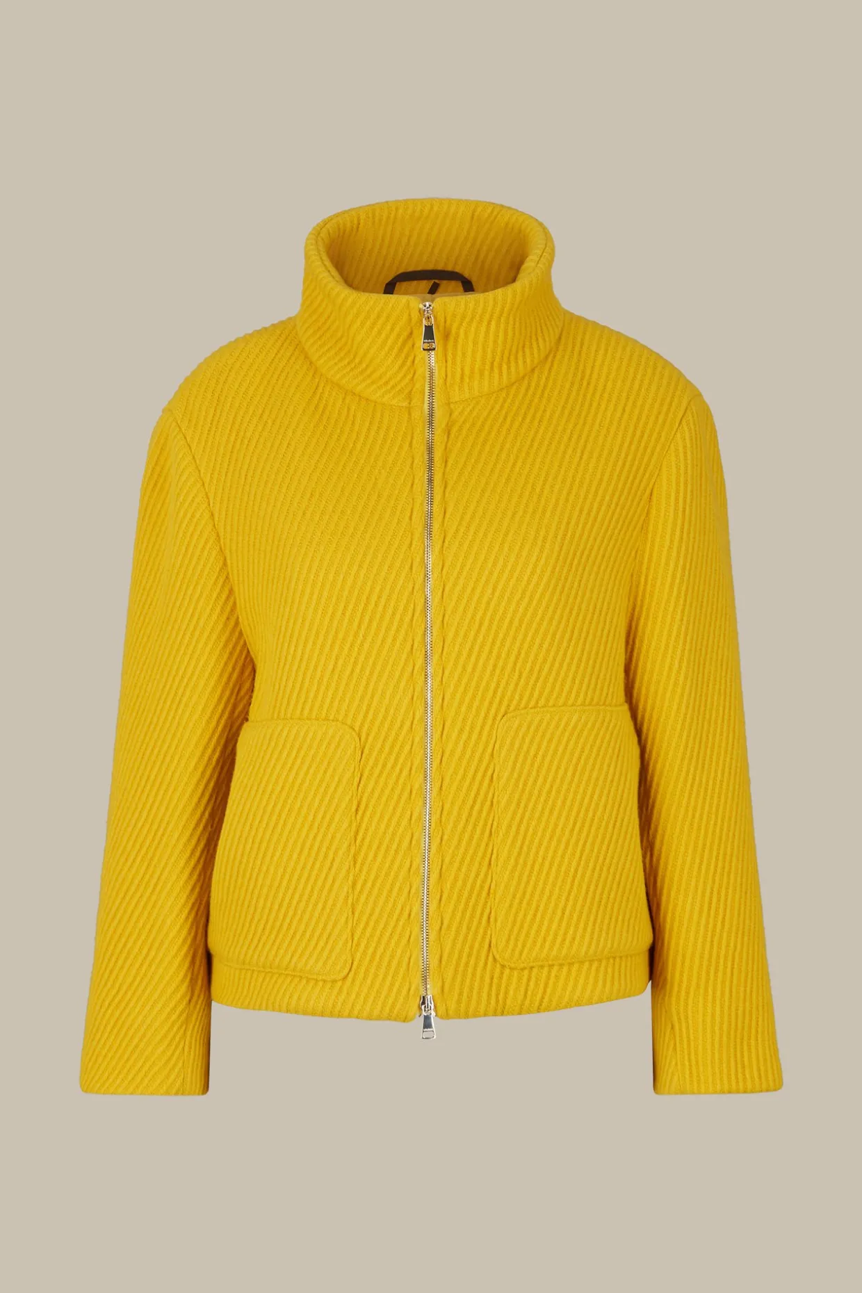 Schurwollmix-Cape-Jacke Mit Struktur In