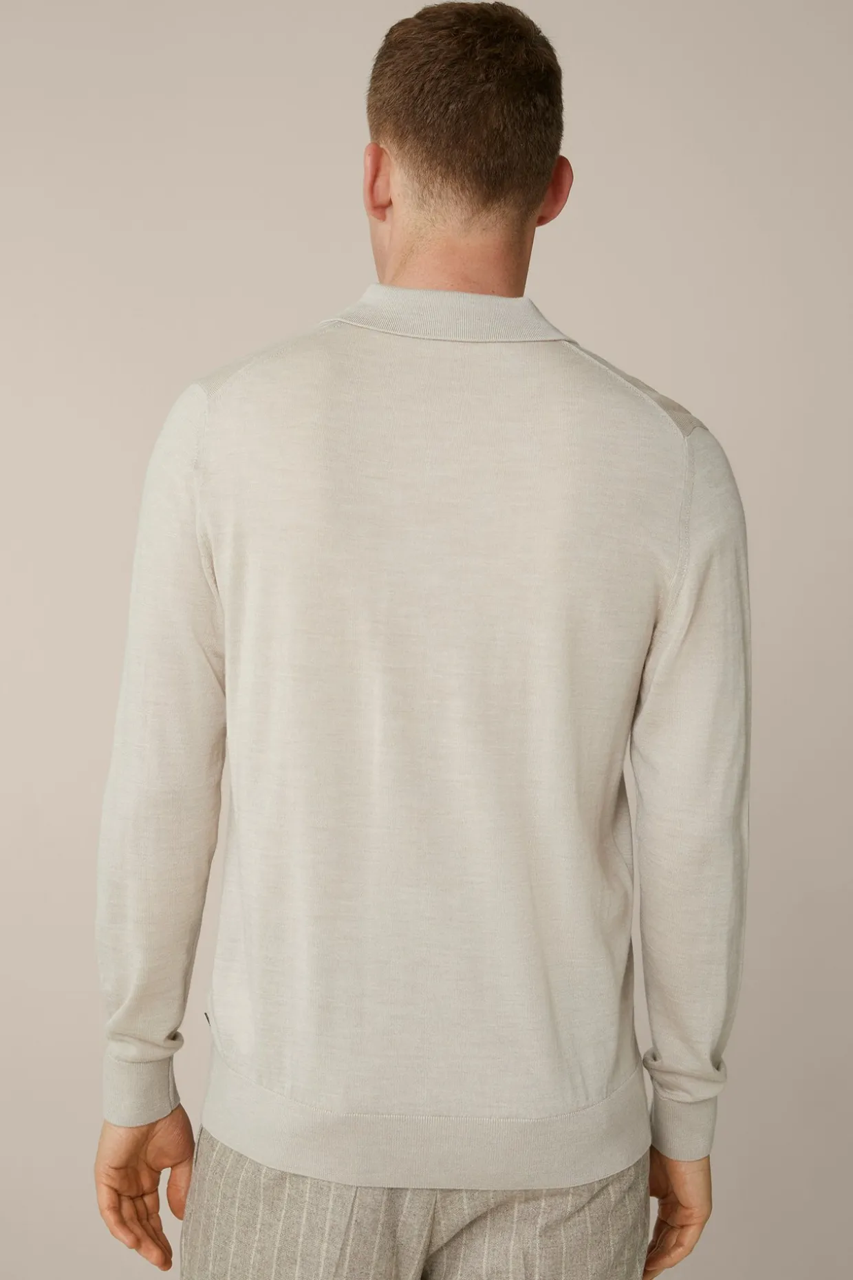 Strick-Poloshirt Nando Mit Seide Und Cashmere In Beige