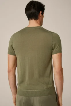 Strick-T-Shirt Nando In Oliv
