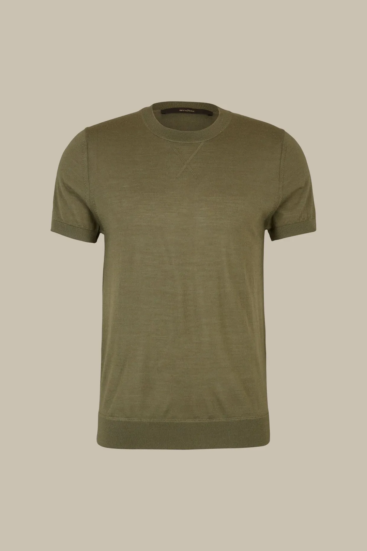 Strick-T-Shirt Nando In Oliv