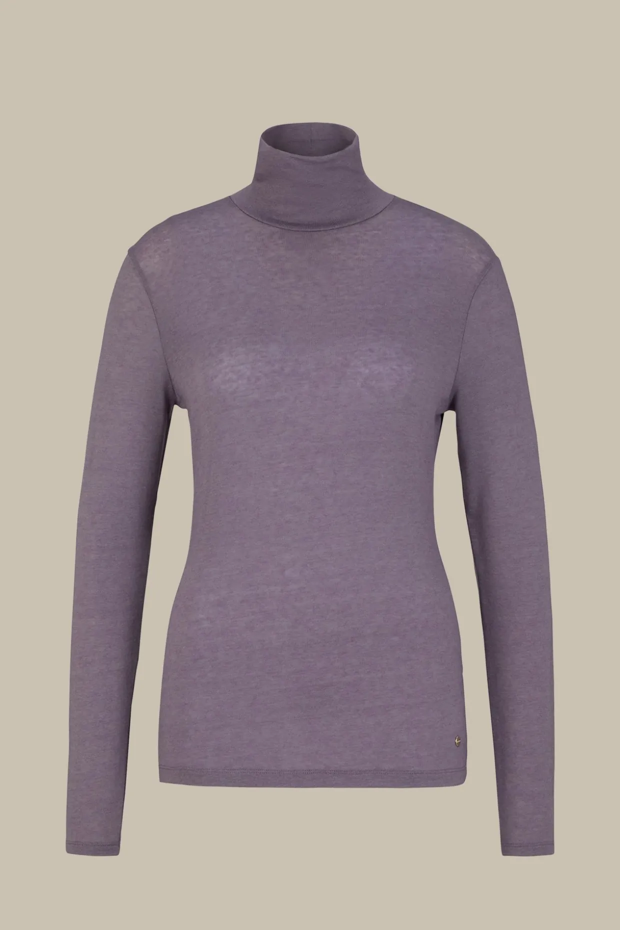 Tencel-Wollstretch-Rollkragen-Shirt In