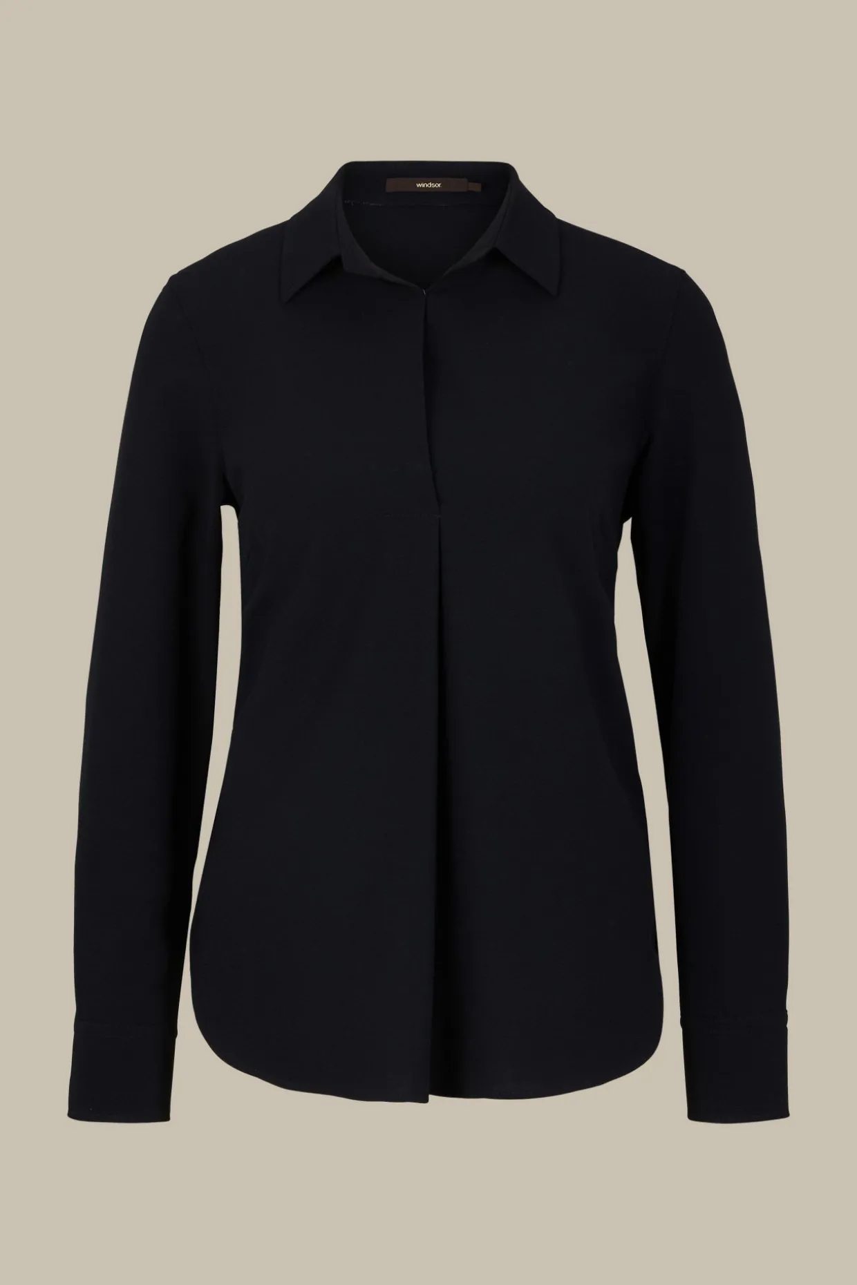 Wollcrepe-Hemdbluse In
