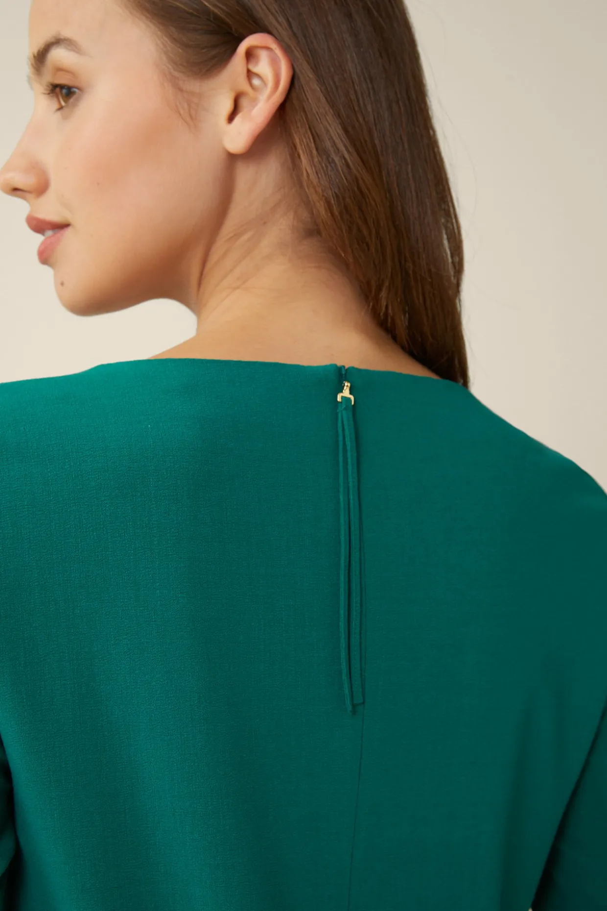 Wollcrepe-Kleid In