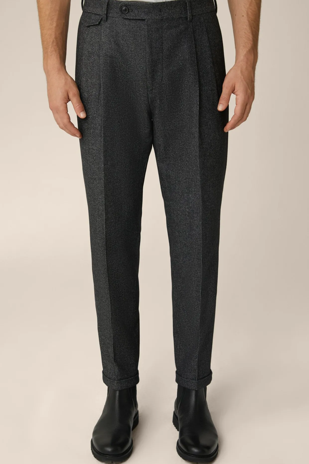 Wollmix-Cashmere-Hose Serpo Mit Bundfalte In