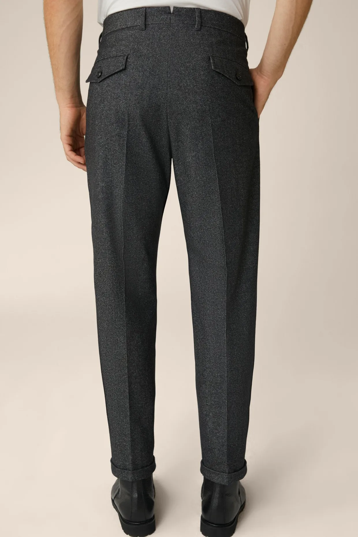 Wollmix-Cashmere-Hose Serpo Mit Bundfalte In